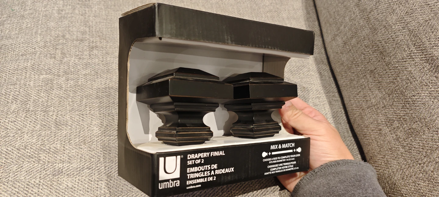 Umbra Drapery Finial Set of 2 - New in Box! - photo 2