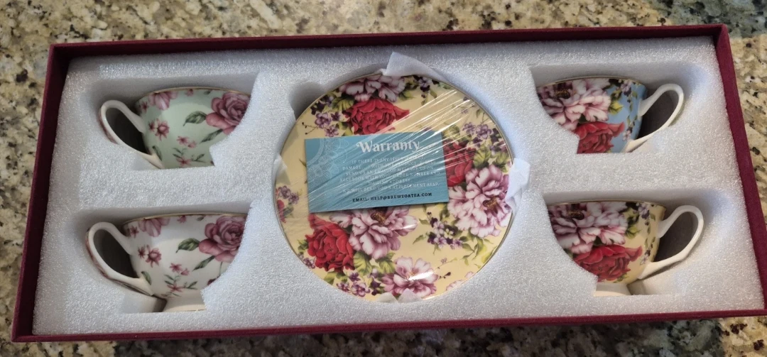 Brew To A Tea Floral Teacup Set, Service for 4 - photo 4