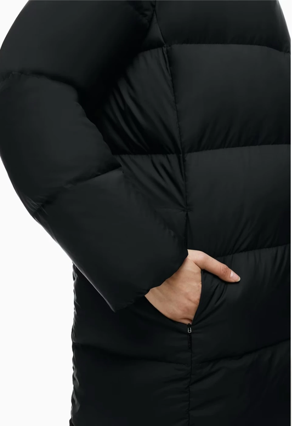Aritzia Duvet Puffer Long Black Coat Size L - photo 4