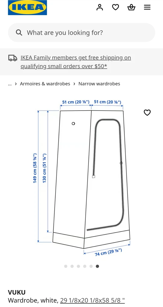 IKEA Vuku Wardrobe - White, 29 1/8x20 1/8x58 5/8" - photo 2