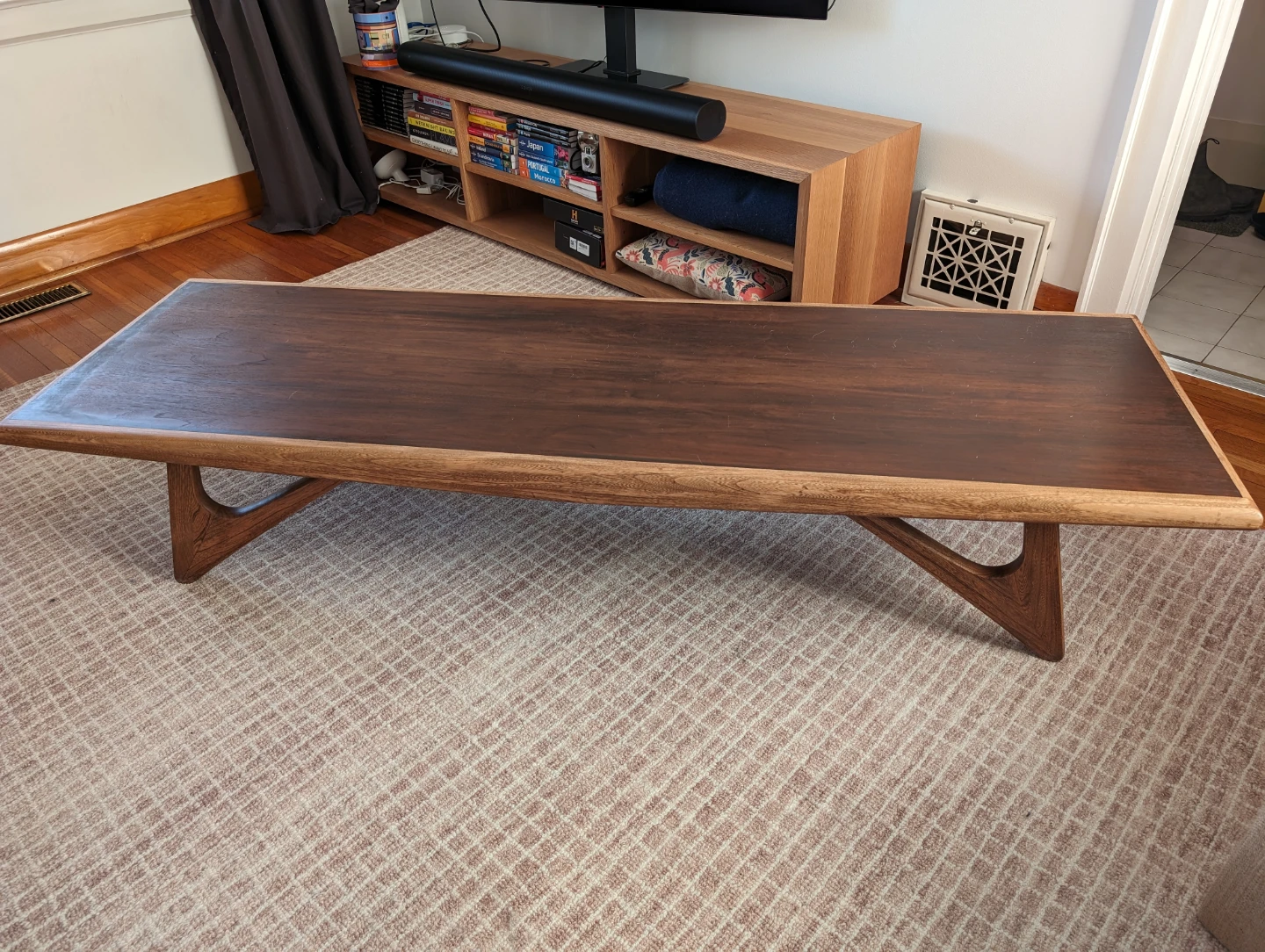 MCM Walnut Oak Adrian Pearsall Surfboard Style Coffee Table