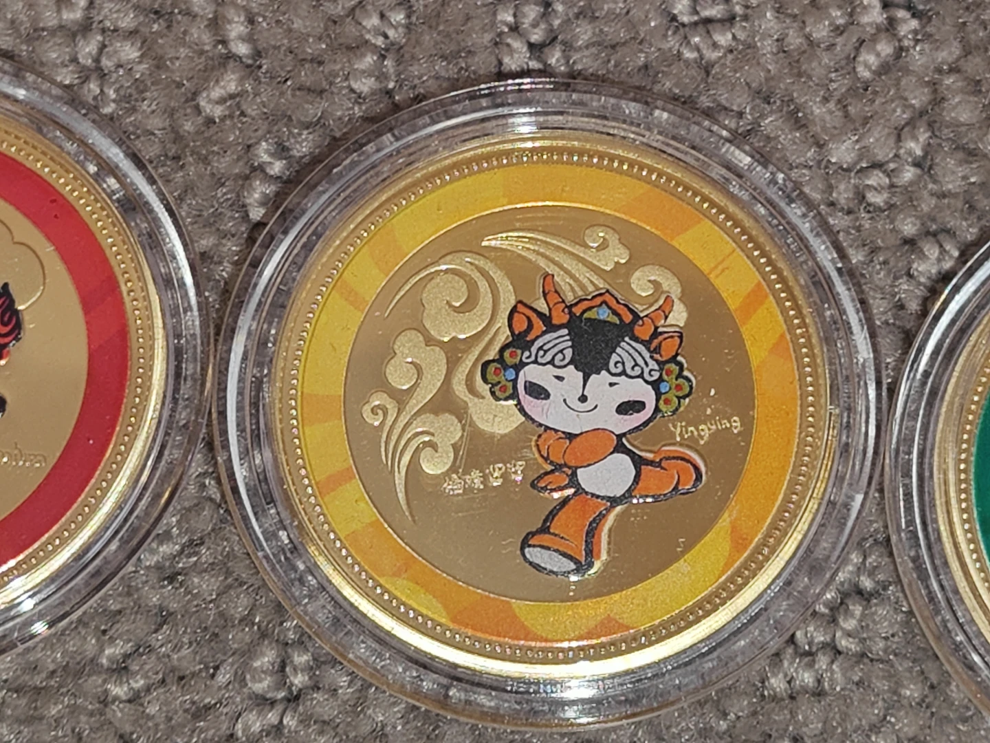 Beijing 2008 Olympic Official Commemorative Coin Set Fuwa Mascot - photo 5