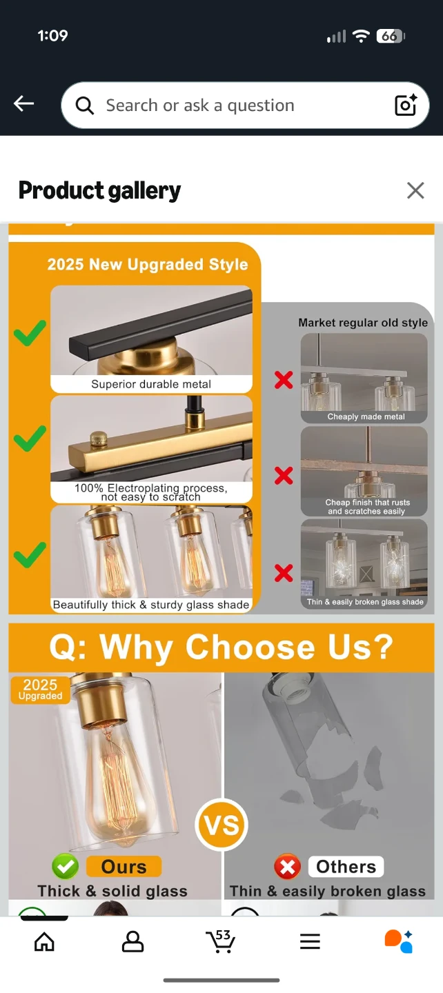 5-Light Farmhouse Linear Island Light Fixture - photo 4