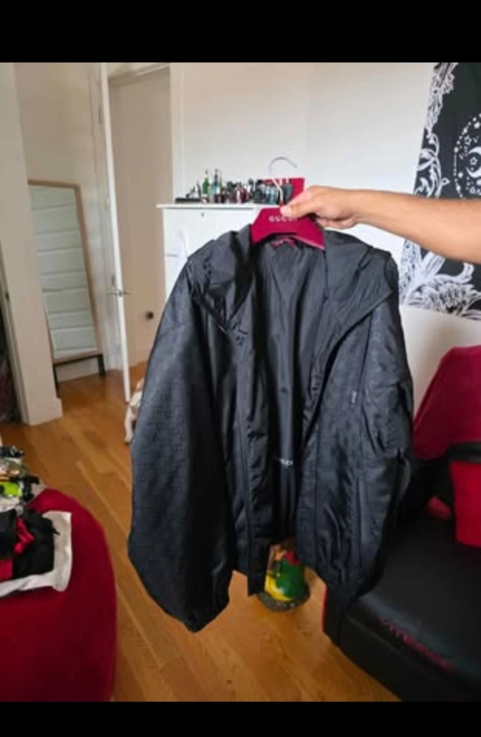 Gucci Black GG Monogram Windbreaker Jacket