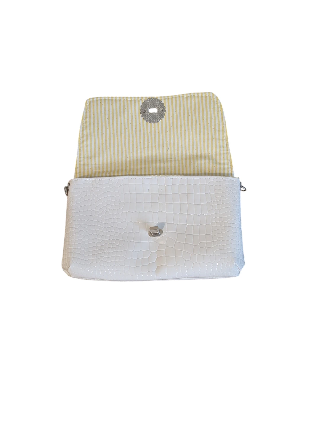 White Faux Croc Crossbody Bag - photo 4