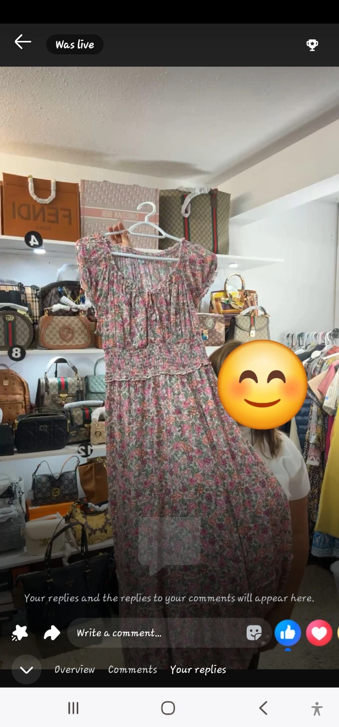 Floral Print Smocked long Dress