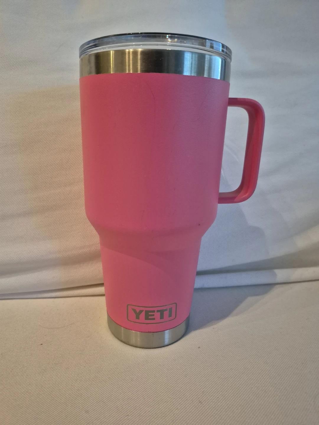 Yeti Rambler Pink Tumbler with Handle