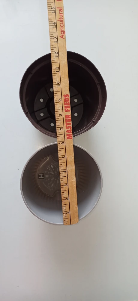 Set of 2 Plastic Plant Pots - Brown & Grey - photo 3