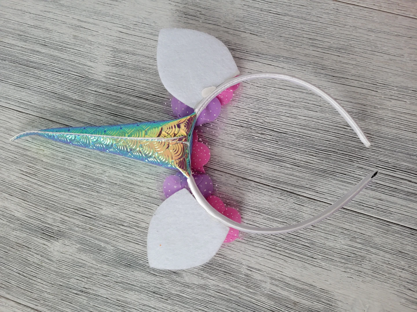 Unicorn Headband with Flowers - photo 2