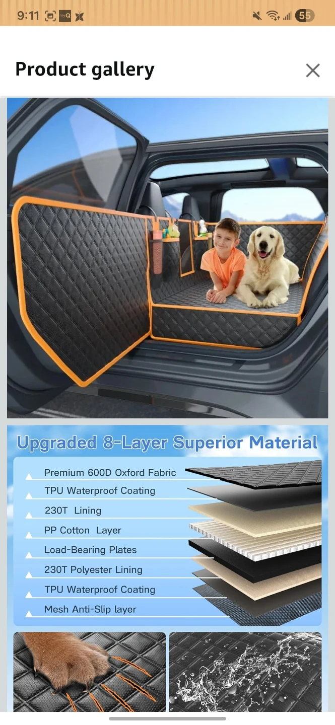 Dog Car Seat Cover for Back Seat - Black - photo 3