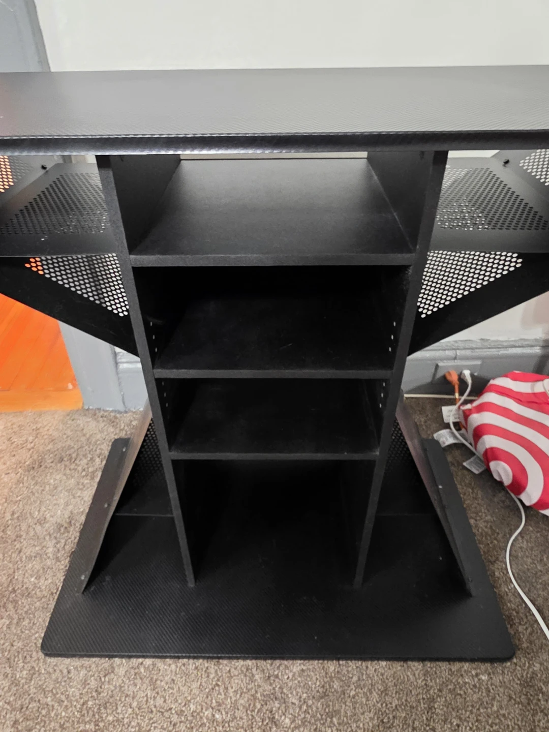 Black Modern Desk/Table with Shelves - photo 2