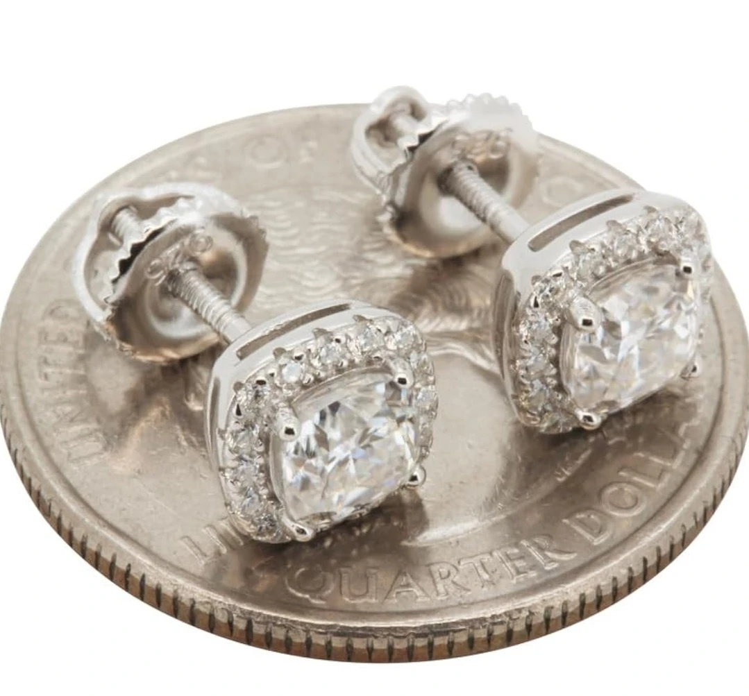Moissanite 925 Silver 1.00 CTW Earrings - photo 2
