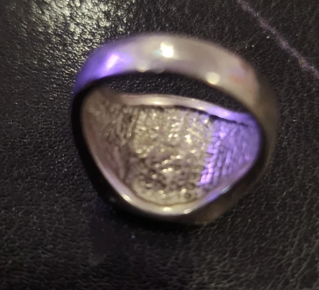 Silver Eagle Inlay Ring with Turquoise Accents - photo 4
