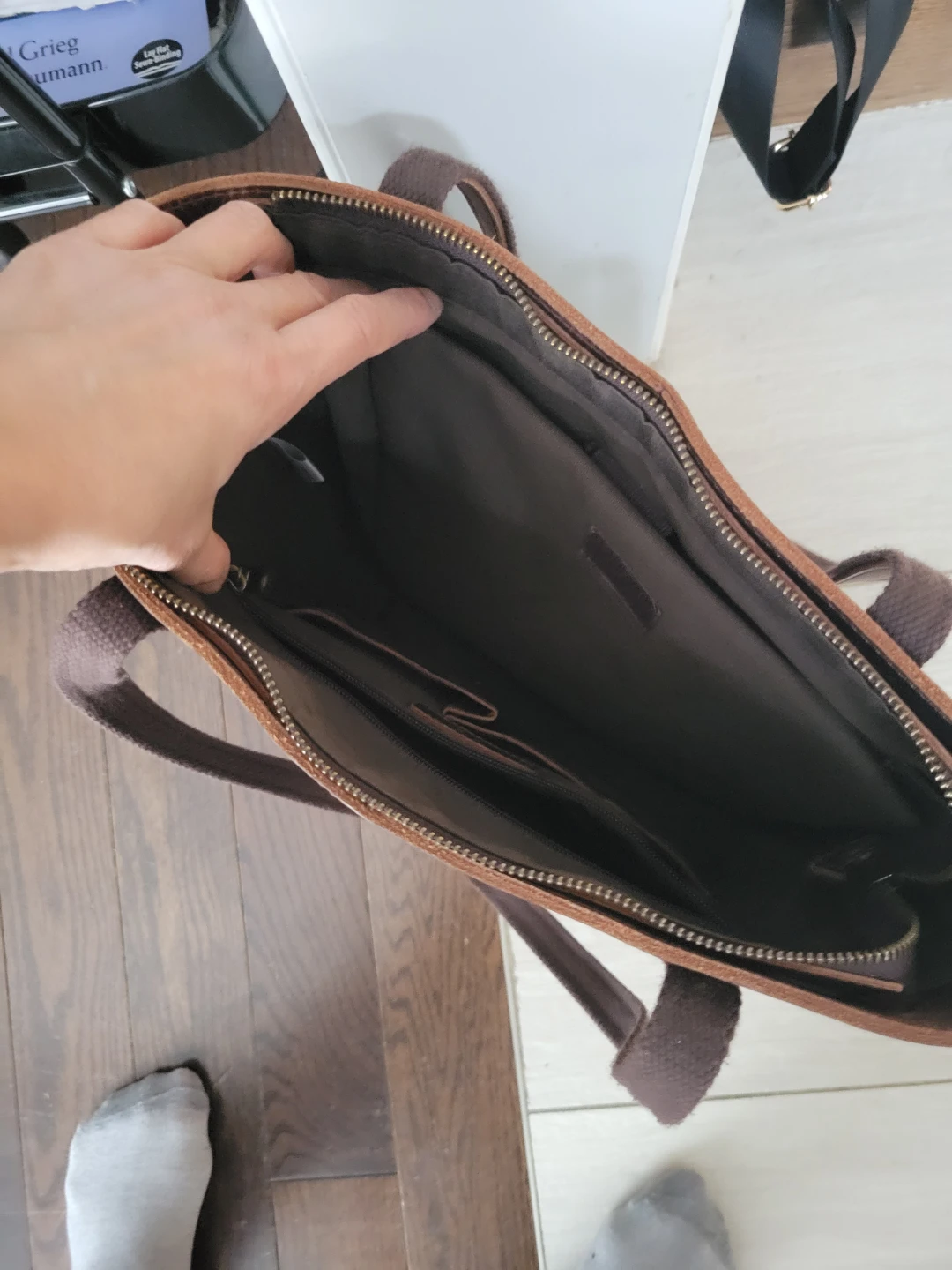 Brown Leather laptop Tote Bag - photo 4