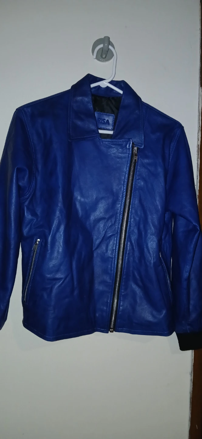 Risa Royal Blue Leather Jacket