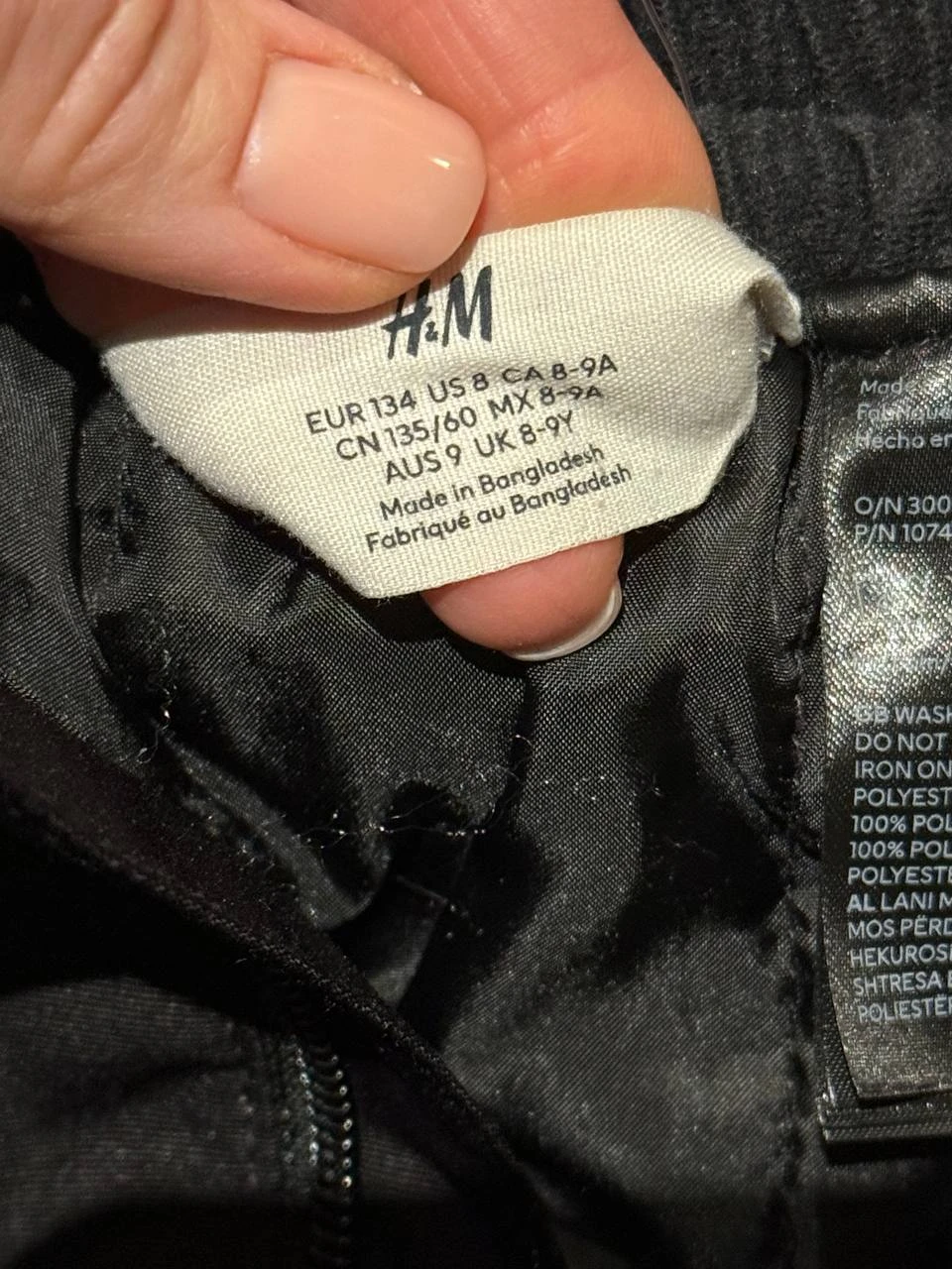 H&M Kids Black Snow Pants Size 8-9Y - photo 3