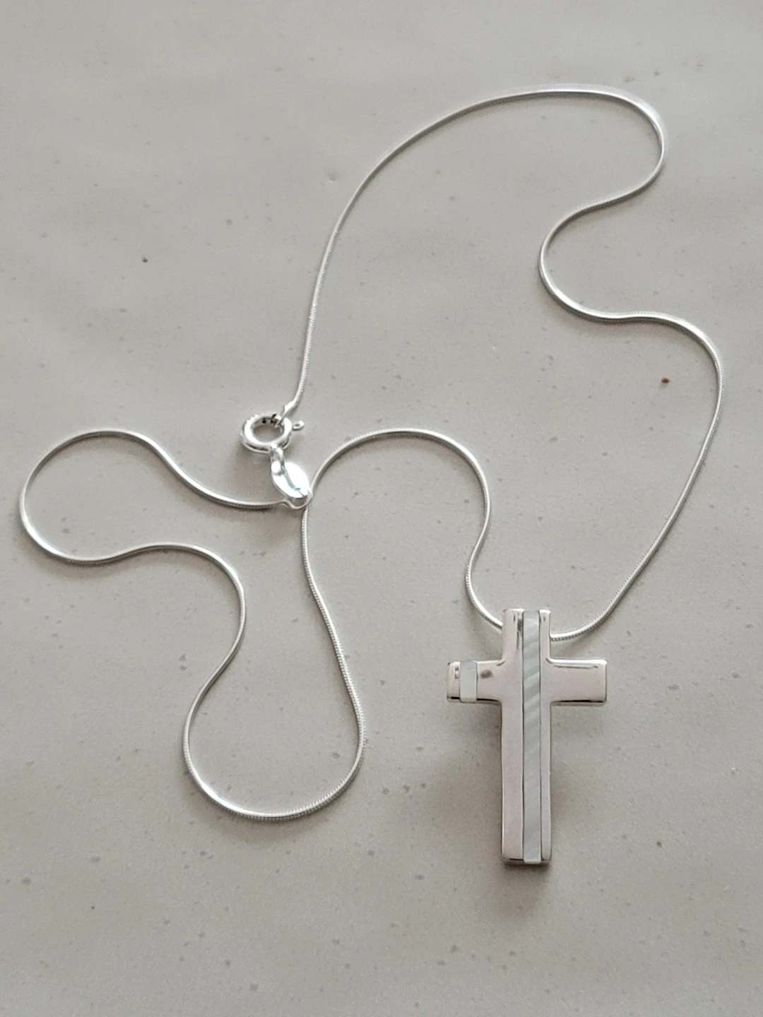 FNA Italy 925 Sterling Silver & Mother of Pearl Cross Necklace - photo 2