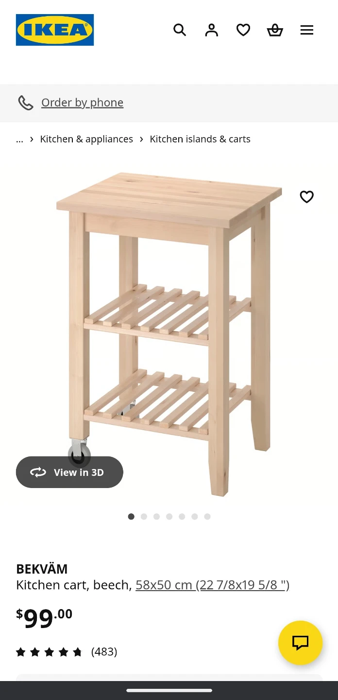 IKEA BEKVÄM Kitchen Cart, Beech - 58x50 cm - photo 5