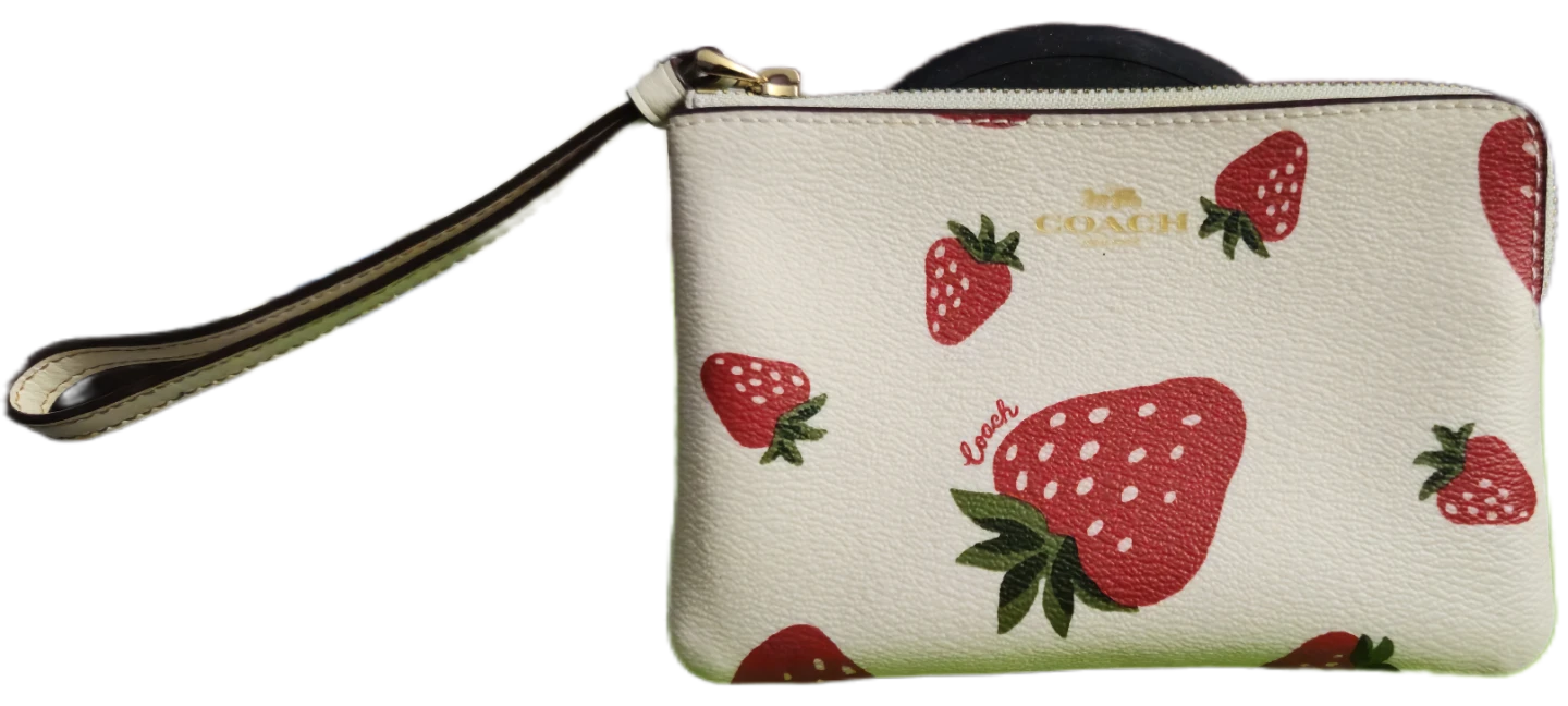Coach Strawberry Wristlet Pouch