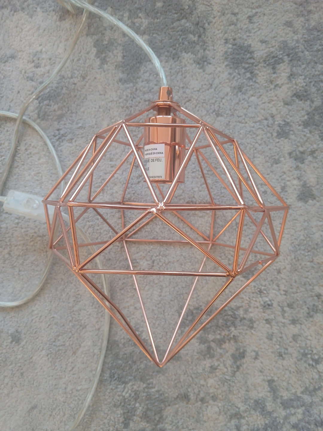 2 Ikea KRUSNING Paper Lamp / Geometric Copper Pendant Light - photo 5