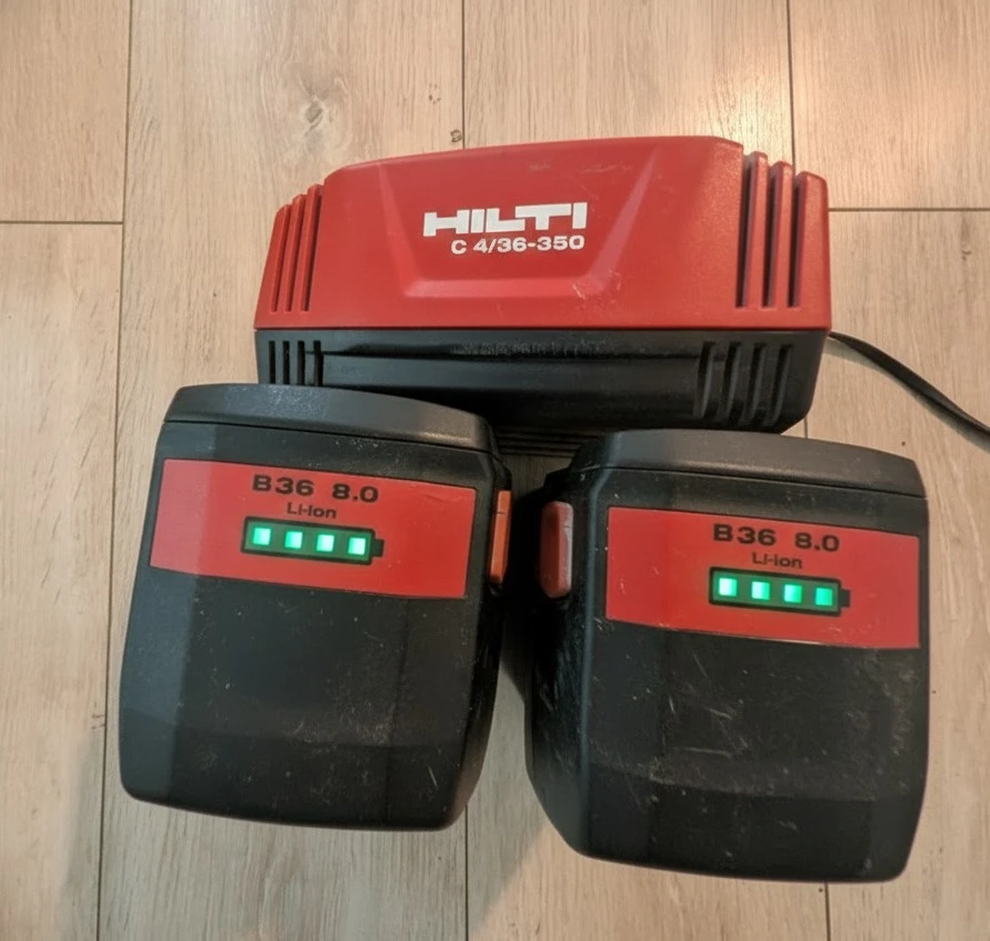 Hilti C 4/36-350 Charger with 2x B36 8.0 Li-Ion Batteries