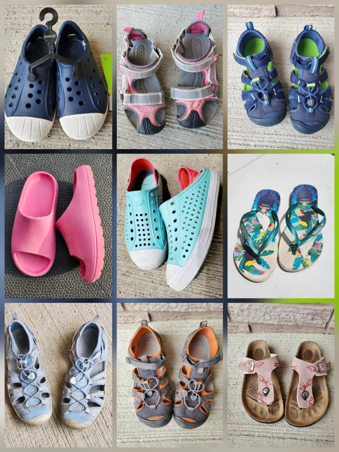 Kids sandals and summer shoes in many sizes