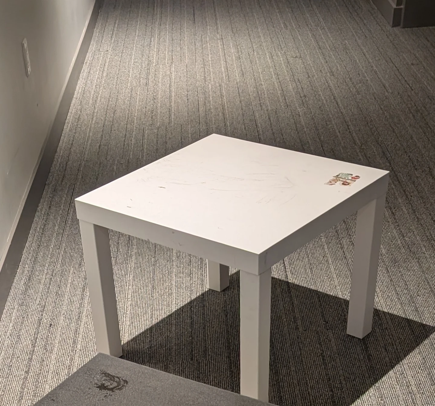 White square side table