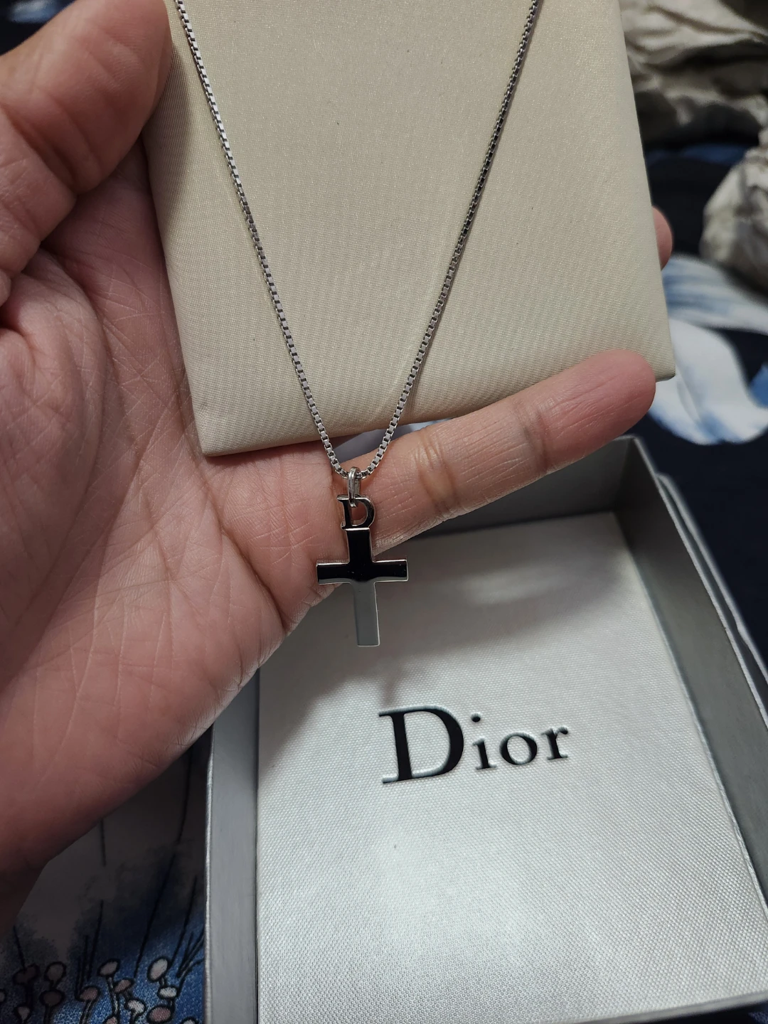 Dior Silver Cross Necklace - photo 4