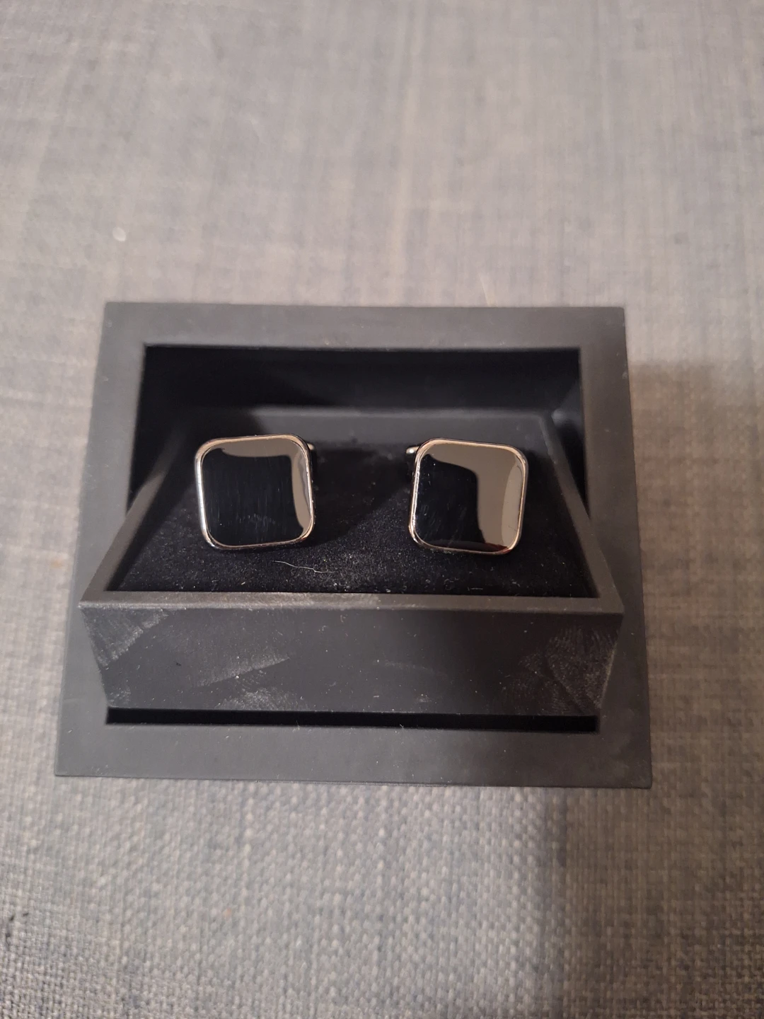 Square Black Cufflinks with Box - photo 2