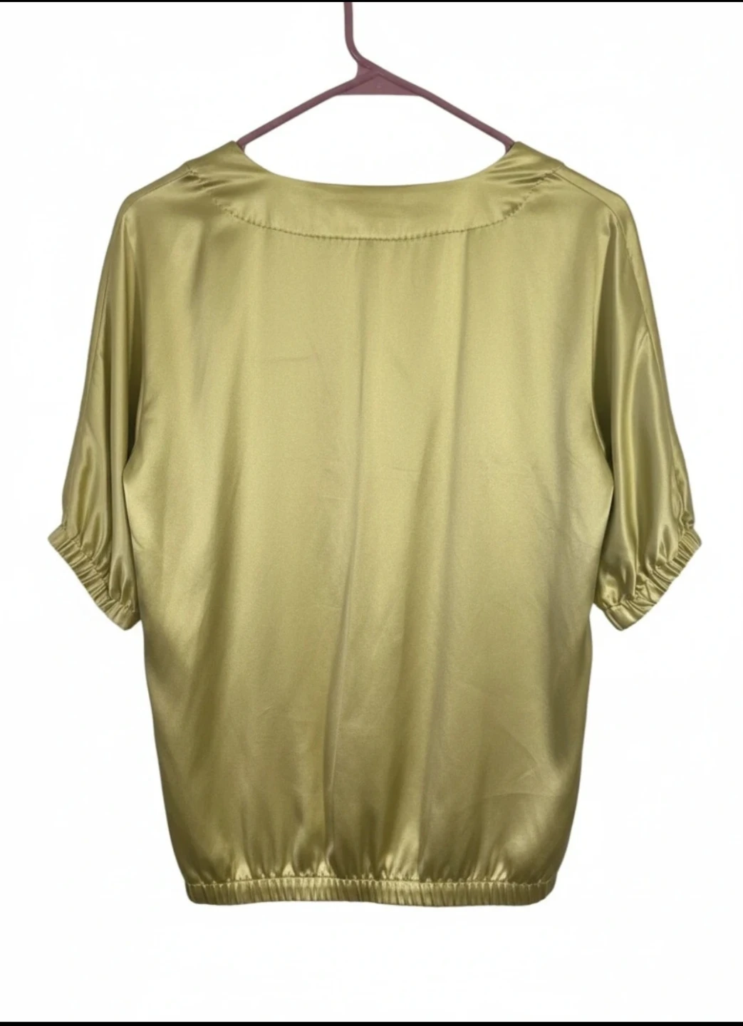 Calvin Klein Women's Gold Satin Wrap Blouse Size Small - photo 2