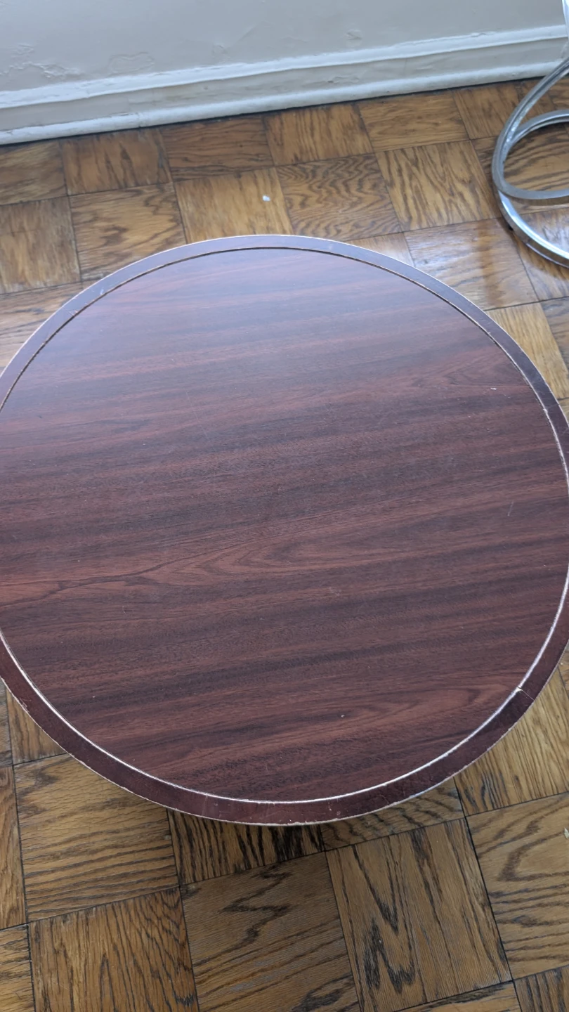 Round Brown Coffee Table - photo 3