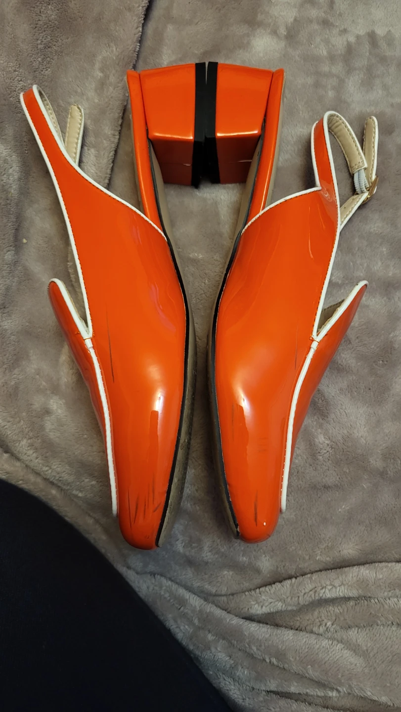 YDN Orange Slingback Heels - Size 9 - photo 3