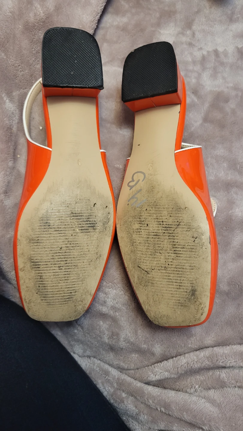 YDN Orange Slingback Heels - Size 9 - photo 4