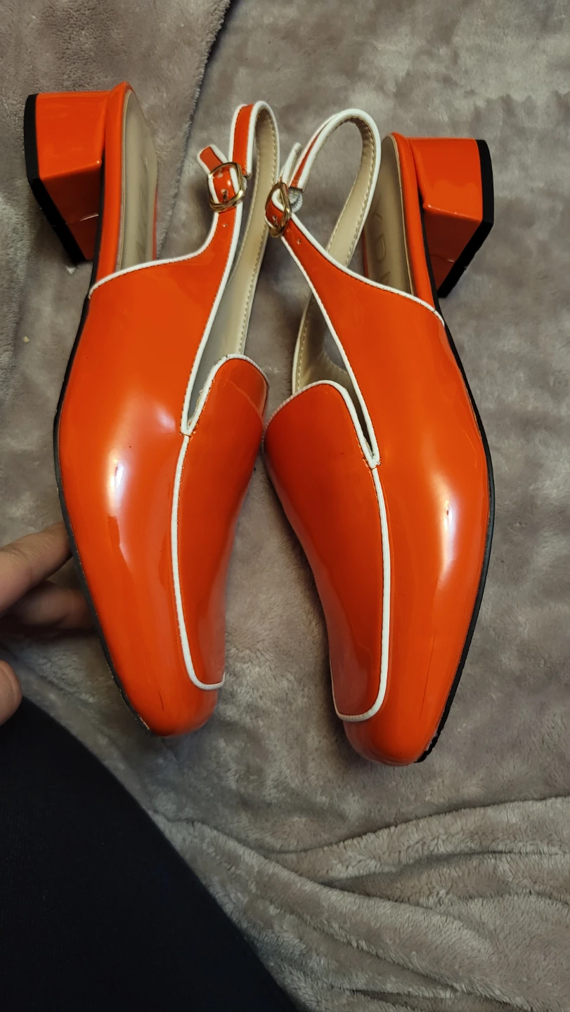 YDN Orange Slingback Heels - Size 9 - photo 5