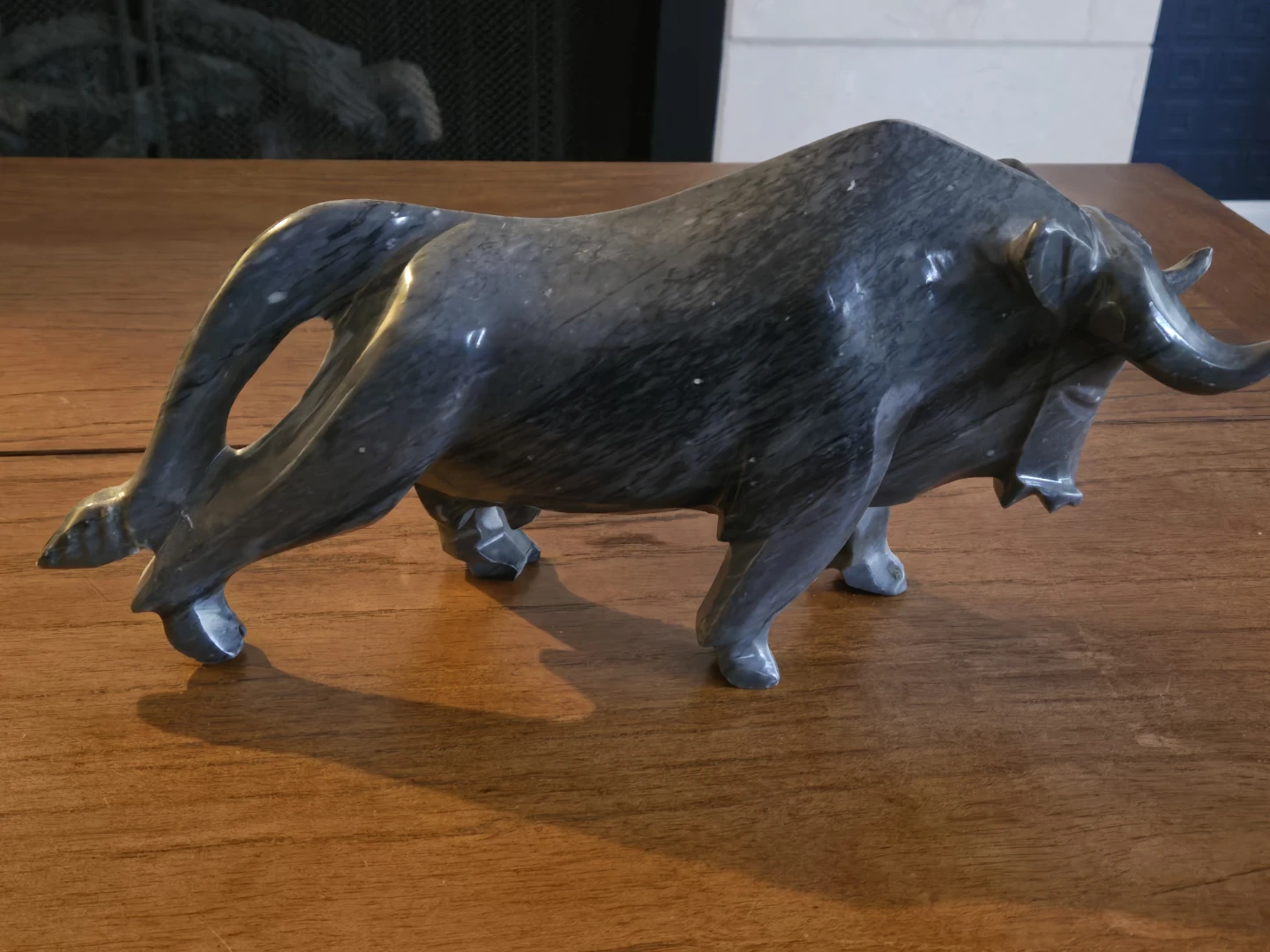 Stone Carved Bull Figurine - Home Decor - photo 2