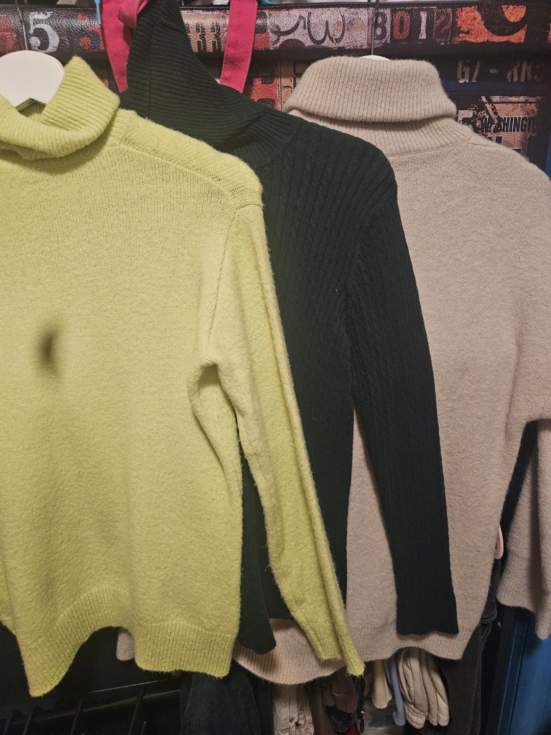 Turtleneck Sweaters - Yellow, Black, Beige