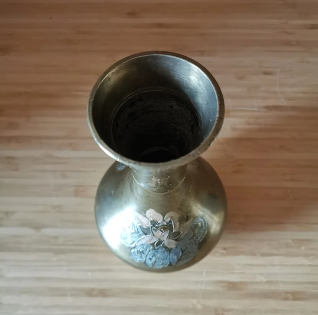 Vintage Brass Floral Vase - photo 3