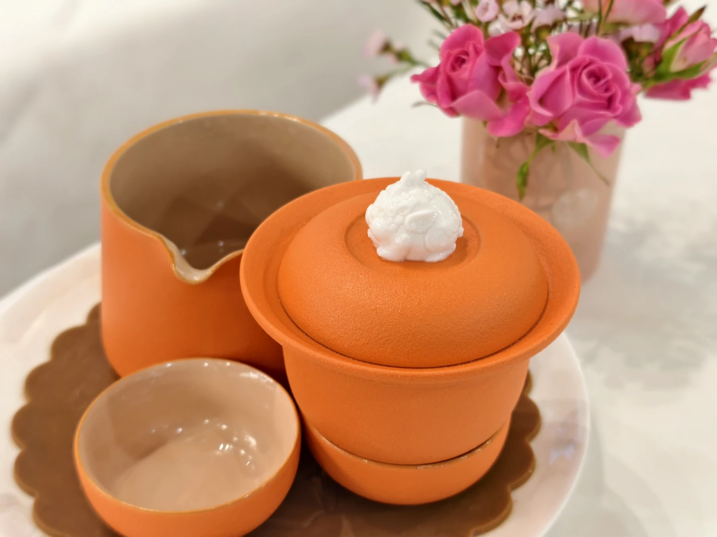 Orange Tea Set with Two Cups - photo 4