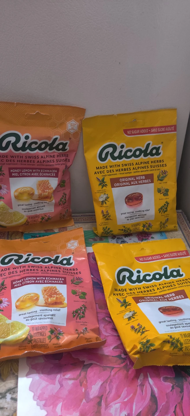 Ricola Cough suppressant throat lozenges x 4