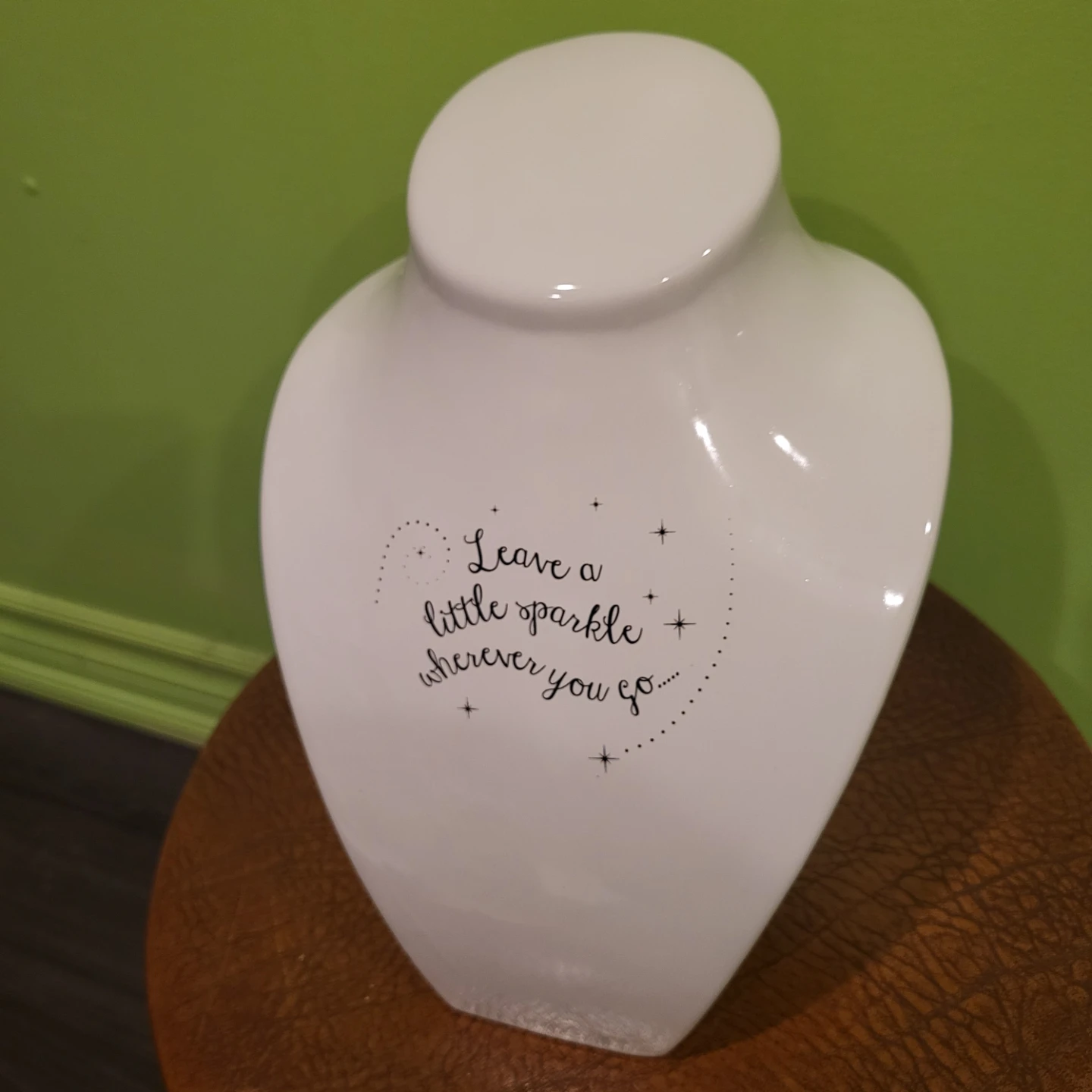 White Ceramic Necklace Bust Display Stand