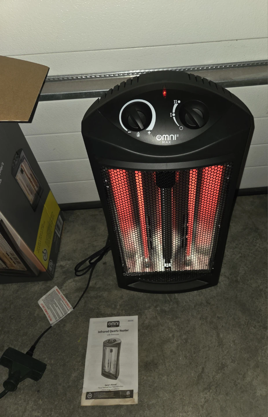 Omni Max Infrared Quartz Heater with Thermostat