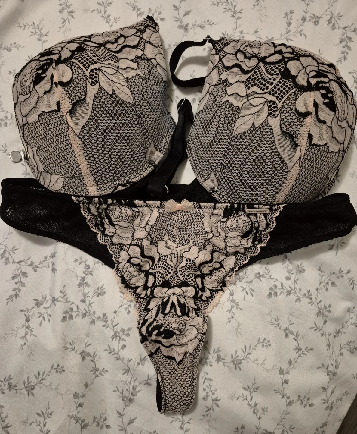 La Vie en Rose Lingerie Set - 34D Bra & Thong