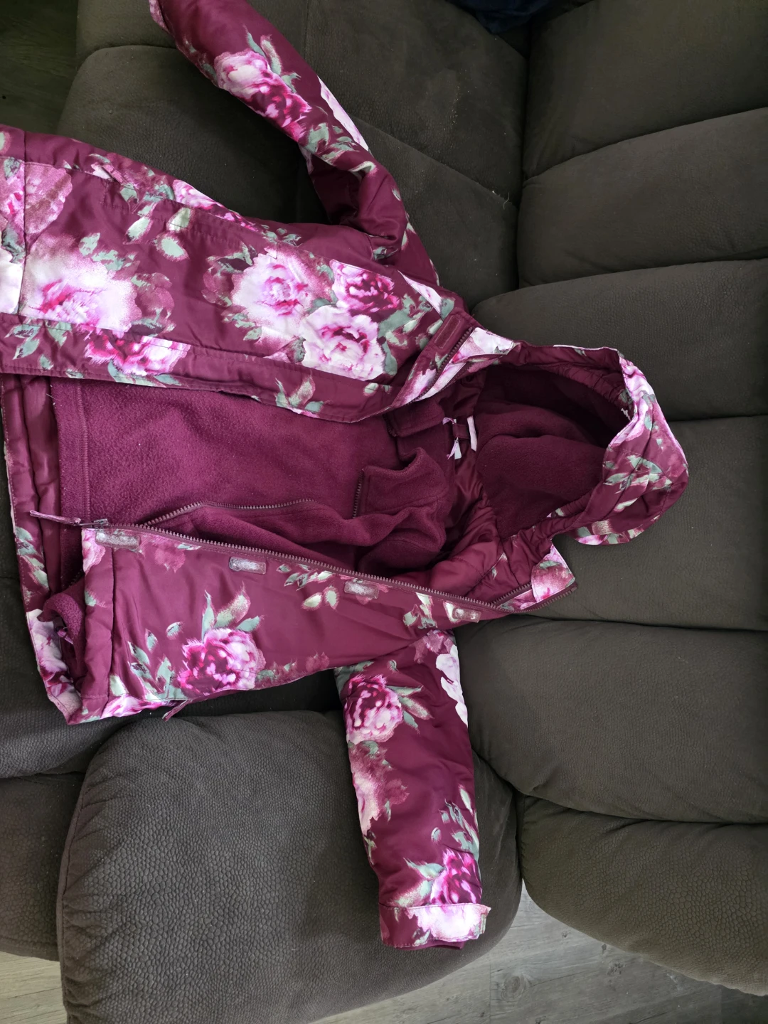 The Children's Place Floral Winter Jacket - Size M (7/8) - photo 2