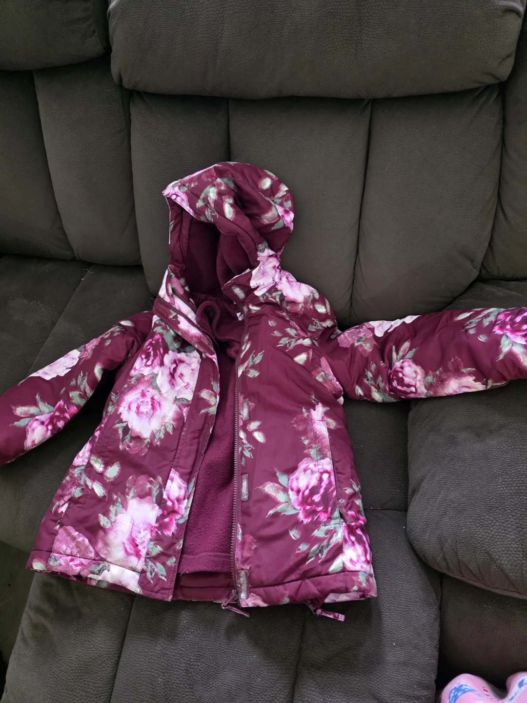 The Children's Place Floral Winter Jacket - Size M (7/8) - photo 5