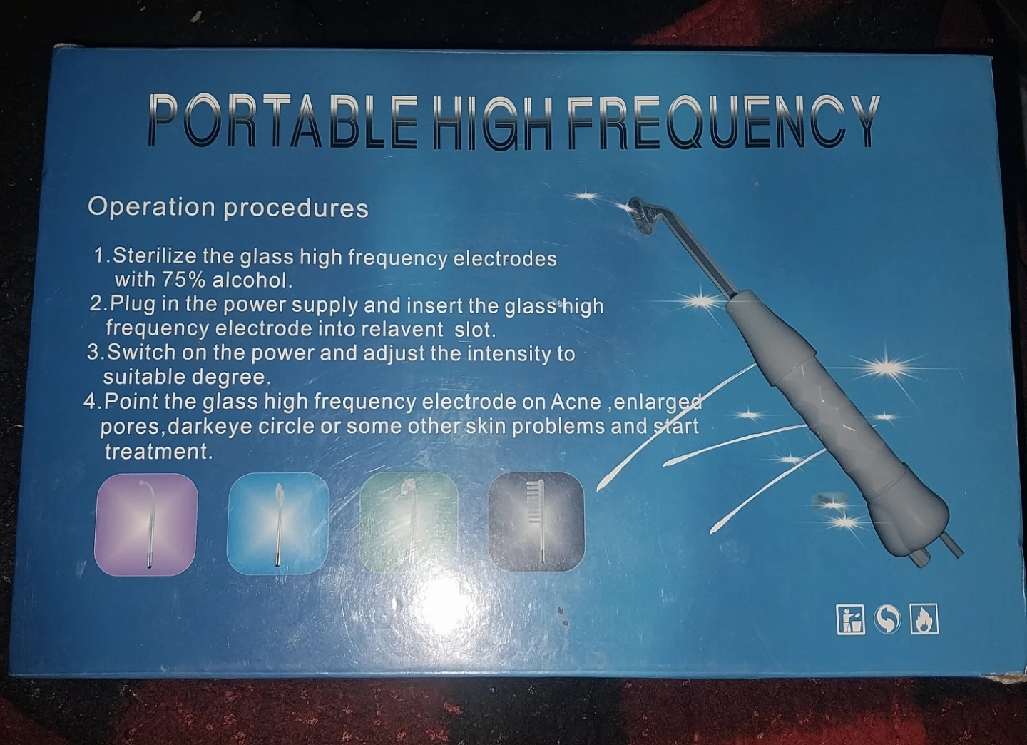 Portable High Frequency Facial Machine with Electrodes