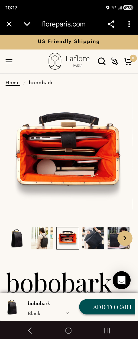 Laflore Paris bobobark Black convirtable Backpack (Org $299) - photo 2