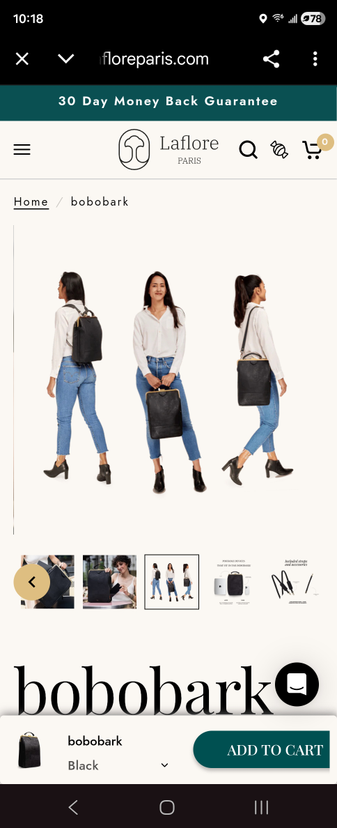 Laflore Paris bobobark Black convirtable Backpack (Org $299) - photo 3