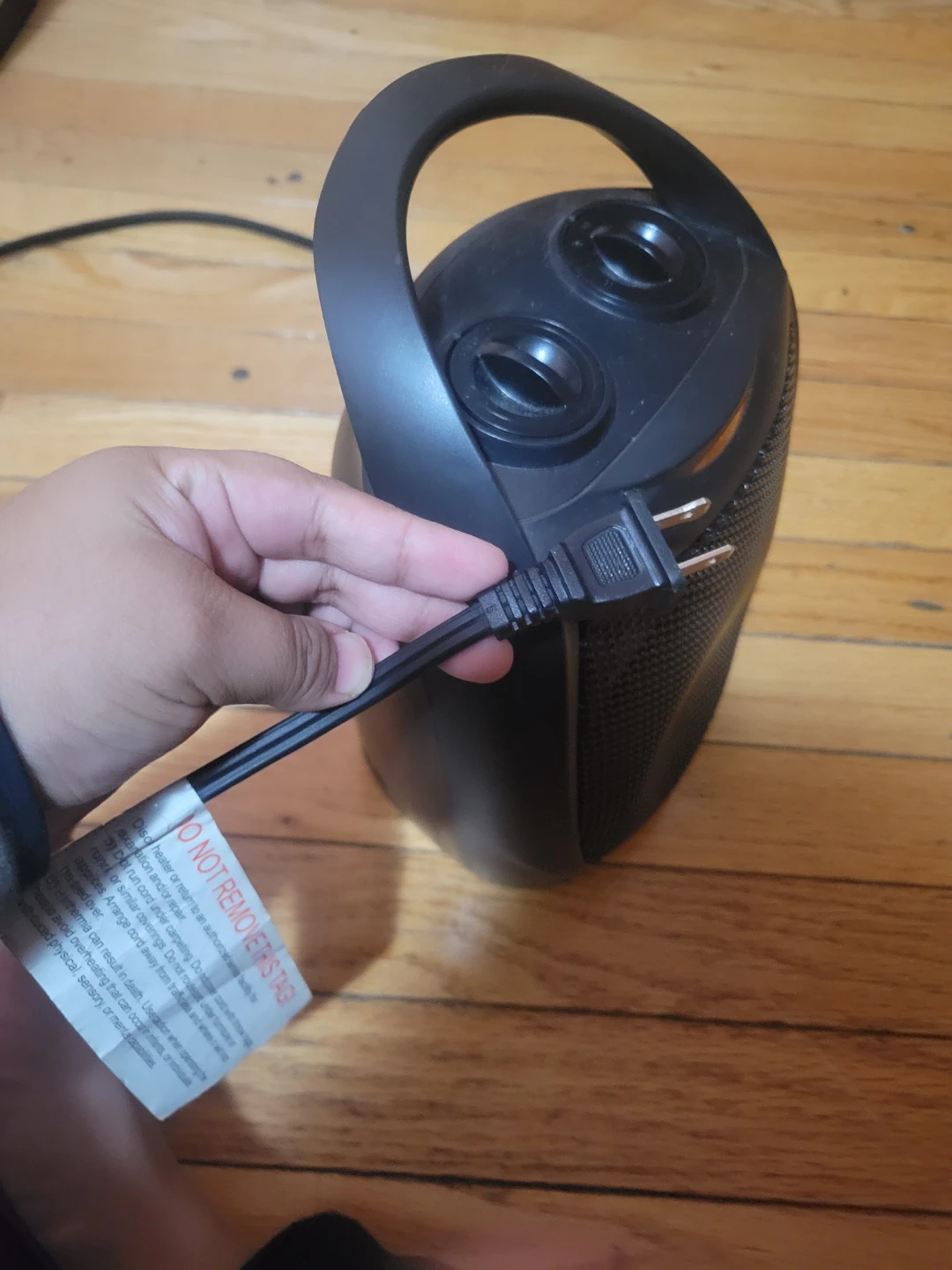 Black Portable Electric Heater with Handle - photo 3