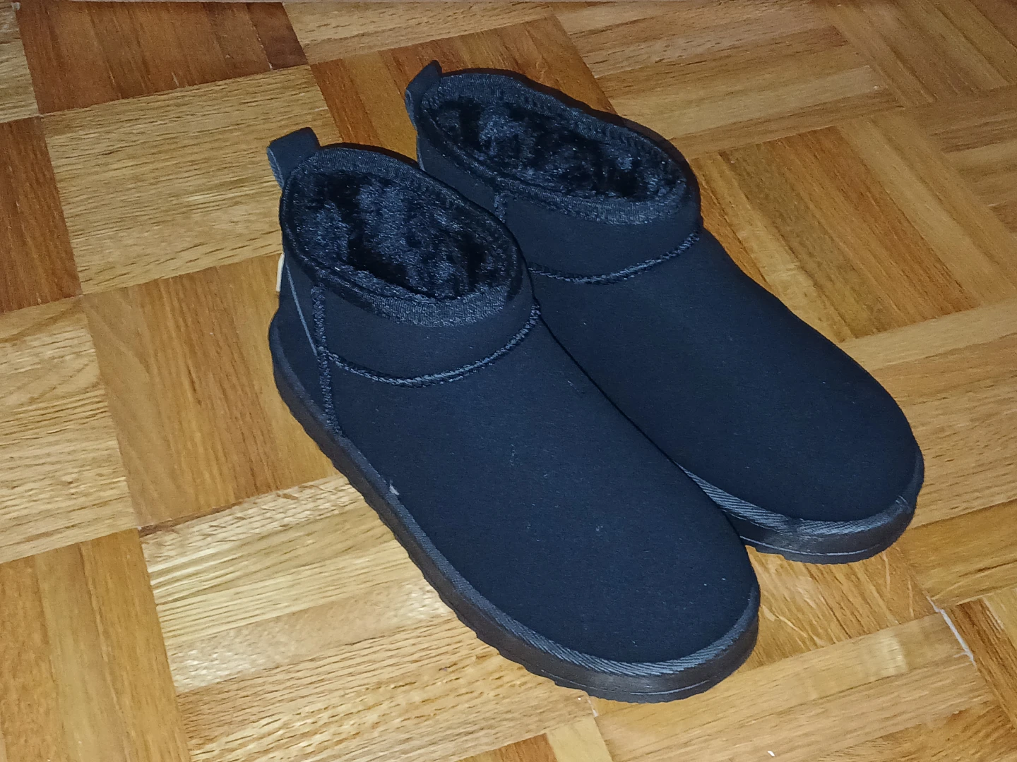 Black Faux Suede Booties