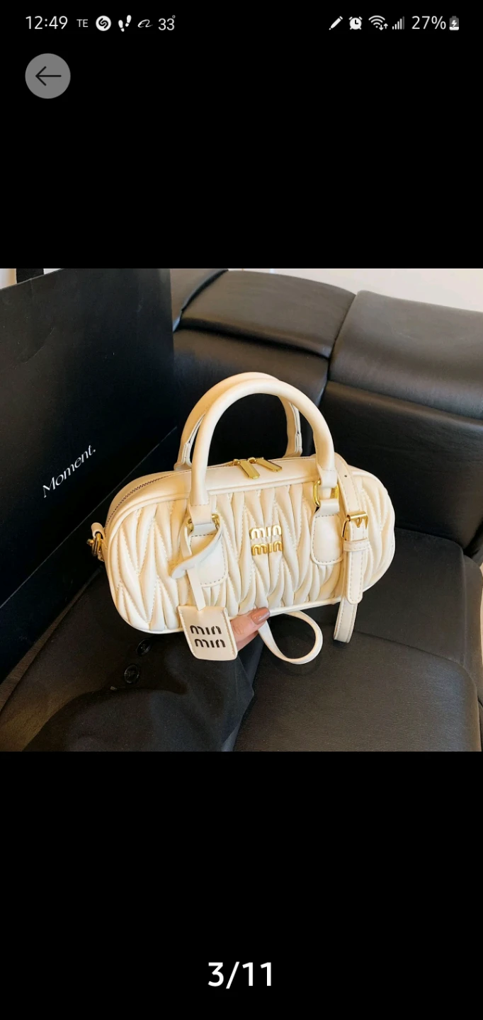 NEW- White Leather Handbag - photo 5